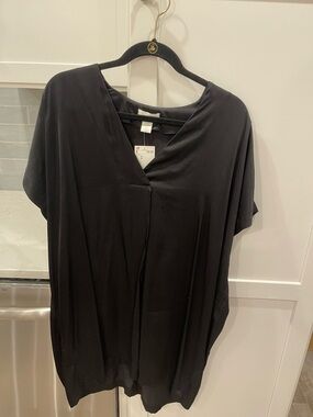 NWT H&M Women’s Black V-Neck Draped Top/Tunic